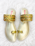 NEW ARRIVAL PREMIUM PADDED KOHLAPURI [GOLDEN]
