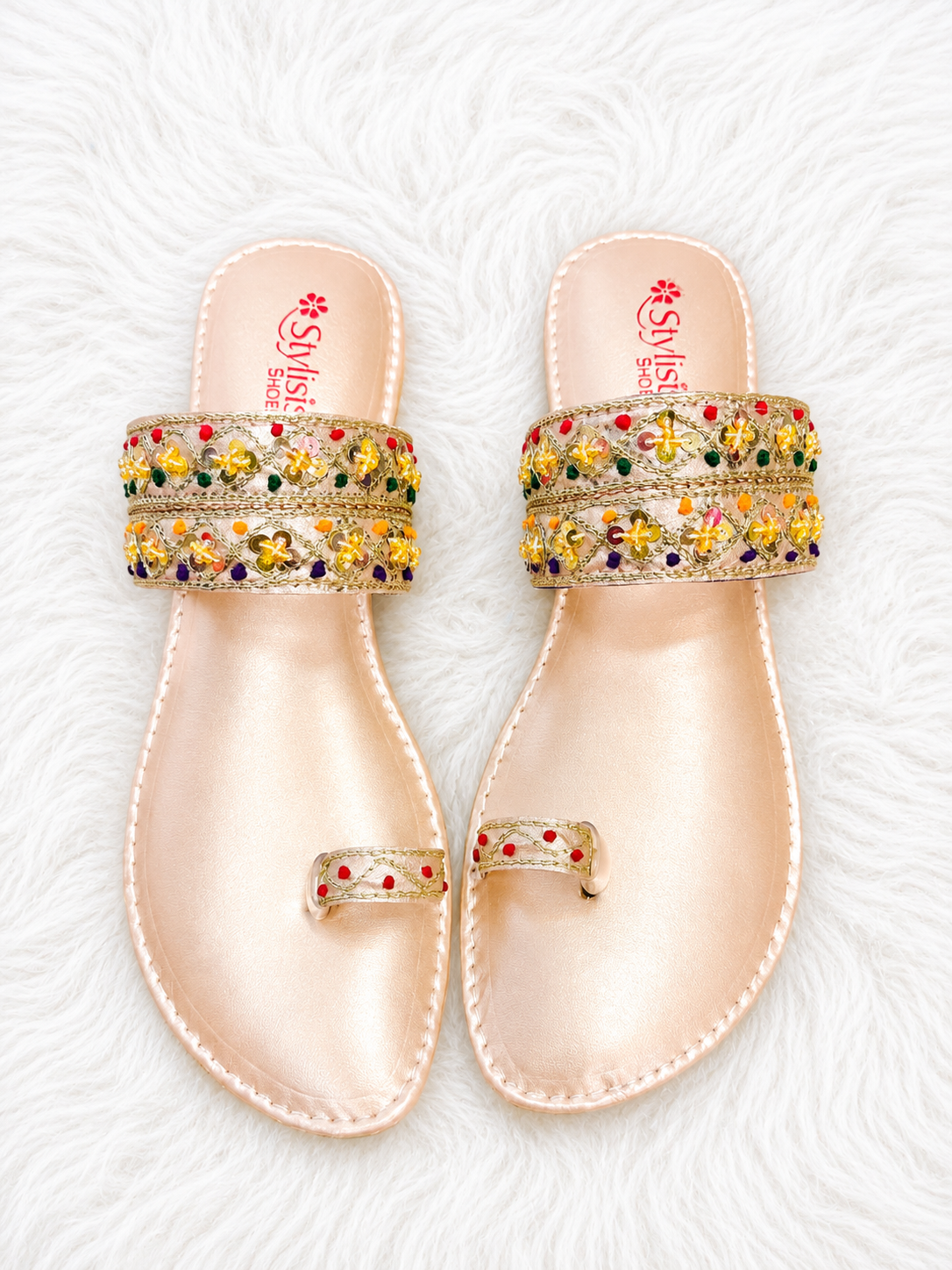 NEW ARRIVAL PREMIUM PADDED KOHLAPURI [PEACH]
