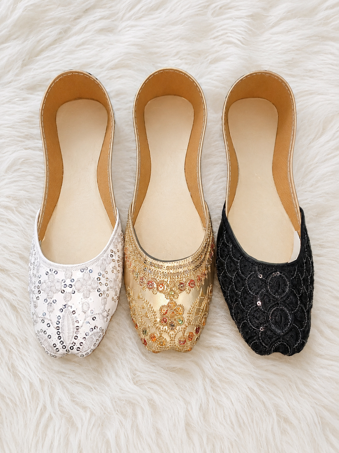 (PACK OF 3) S-03  WHITE, GOLDEN, BLACK