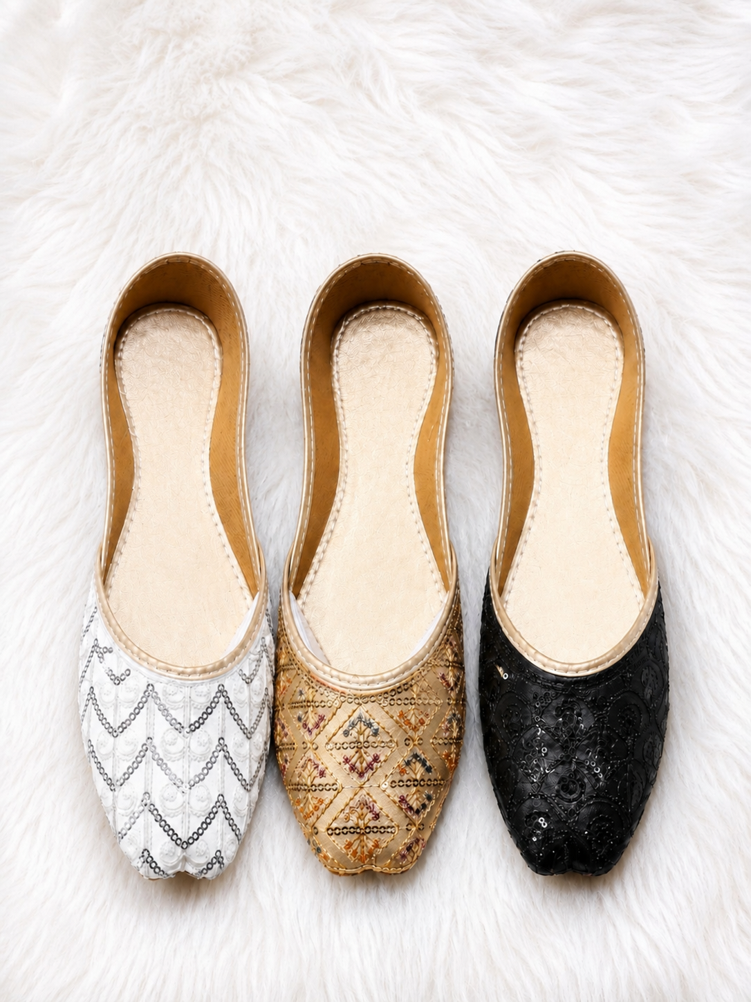(PACK OF 3) S-05  WHITE, GOLDEN, BLACK